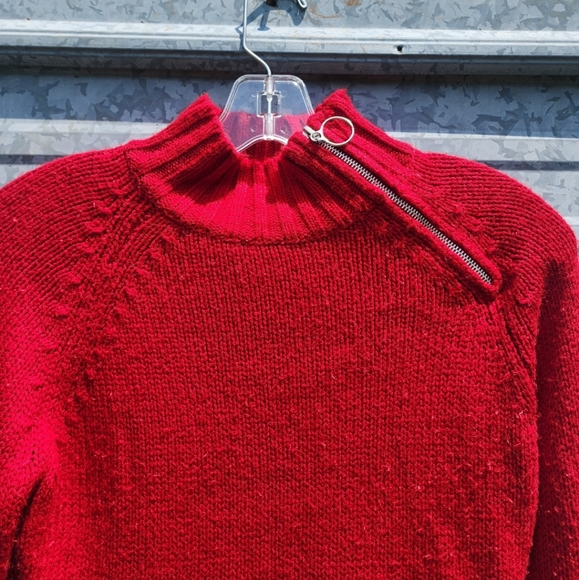 VINTAGE Zippered Turtleneck Braided Knit Energie Sweater - Picture 13 of 15